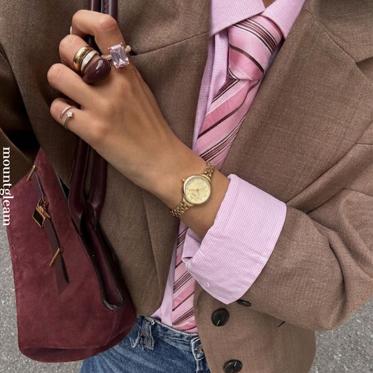 Luméa Vintage – Gold Slim Strap Round Retro Dial Women’s Quartz Watch