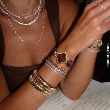 Angora Red Timepiece: Clover Charm Leather Quartz Watch