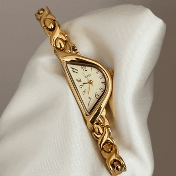 Gold Half‑Moon Dial Watch for Women | Elegant Half‑Round Timepiece