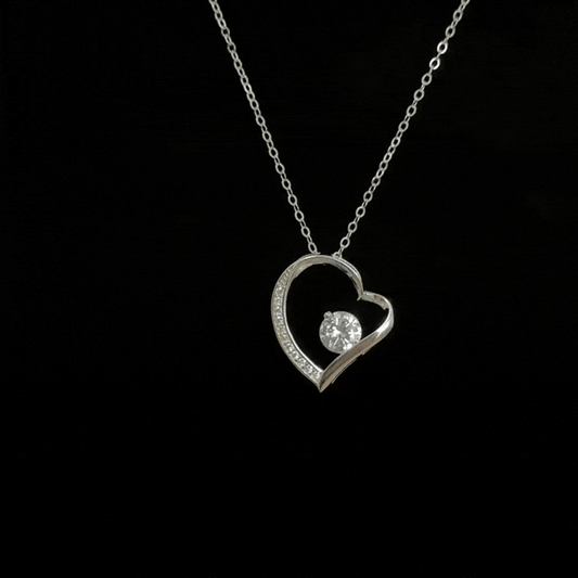 Modern Minimalist : Defined by an Open Heart – A Silver Hollow-Out Necklace