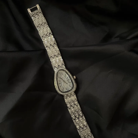 Radiance Timepiece: Silver and Crystal Watch