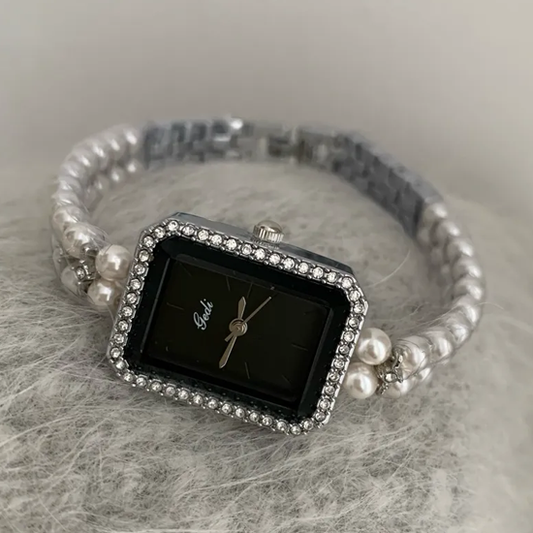 Pearl Essence Timepiece: Square Mother-of-Pearl Dial Watch