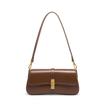 Premium Leather Baguette Bag – Elegant Underarm & Crossbody Purse