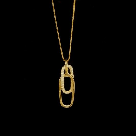 Modern Luxury Pin Initial Necklace - Unique Design Collarbone Chain