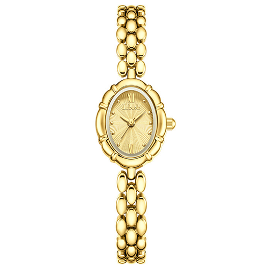 Élise Oval – Elegant Gold Bracelet Women’s Quartz Watch with Minimalist Oval Dial