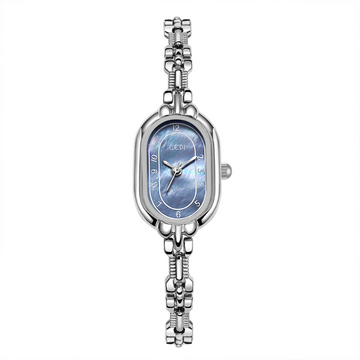 Eleganza naturale: quadrante madre-pearl ovale con slim cingola