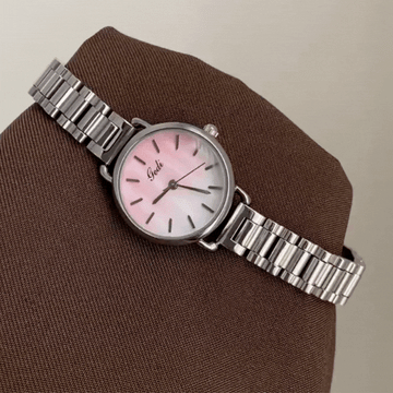 Silver Women’s Round Romantic Pink Dial Quartz Watch Elegant Style – Stardust Rose