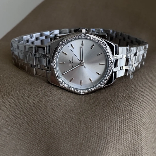 Diamond Edge Timepiece: Irregular Silver Steel Quartz Watch