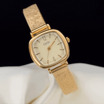 Modern Minimalist Gold Square Dial Women’s Quartz Watch