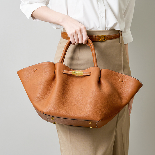 Luxury Top-Grain Leather Tote Bag – Spacious & Elegant Work Bag for Women