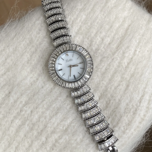 Luxe Tiered Elegance: Multi-Layered Diamond-Studded Watch