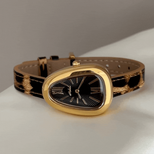 Serpent Dial Watch - Brown Genuine Leather Quartz