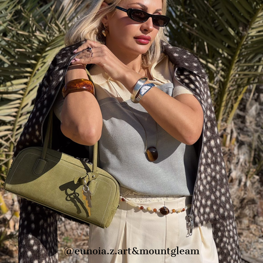 Luna Silver - Women's Quartz Watch with Half-Moon Dial & White Face