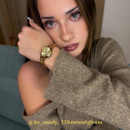 Gold Women Oval Watch Quartz Elegant