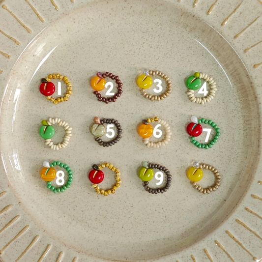 Handmade Beaded Apple Ring｜Apple Spark