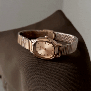 Rose Gold Women’s Quartz Watch – Dainty Oval Dial Watch | Blush
