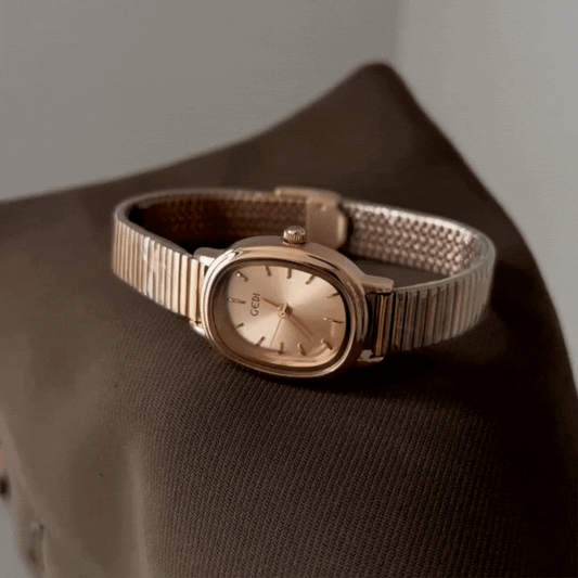 Rose Gold Women’s Quartz Watch – Dainty Oval Dial Watch | Blush