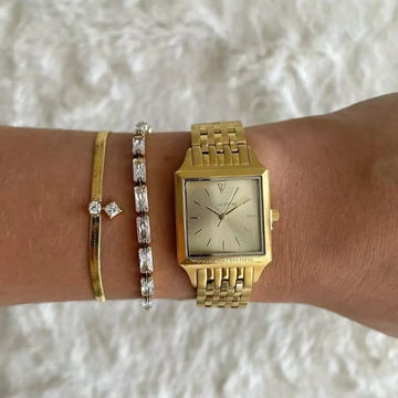 Gold Women’s Bracelet – 18K Gold-Plated Chain with 3A-Cut Moissanite Stones | Lumi