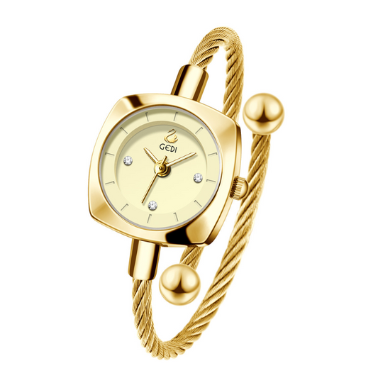 Golden Loop – Women’s Round Bangle-Style Quartz Watch