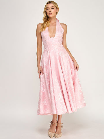 Sleeveless Cowl Neck Belted Ruffle Hem Cocktail Mini Dress