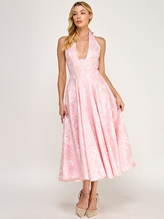 Sleeveless Cowl Neck Belted Ruffle Hem Cocktail Mini Dress