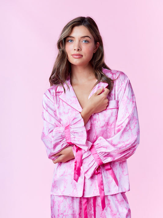 Floral Print Satin Lounge Set