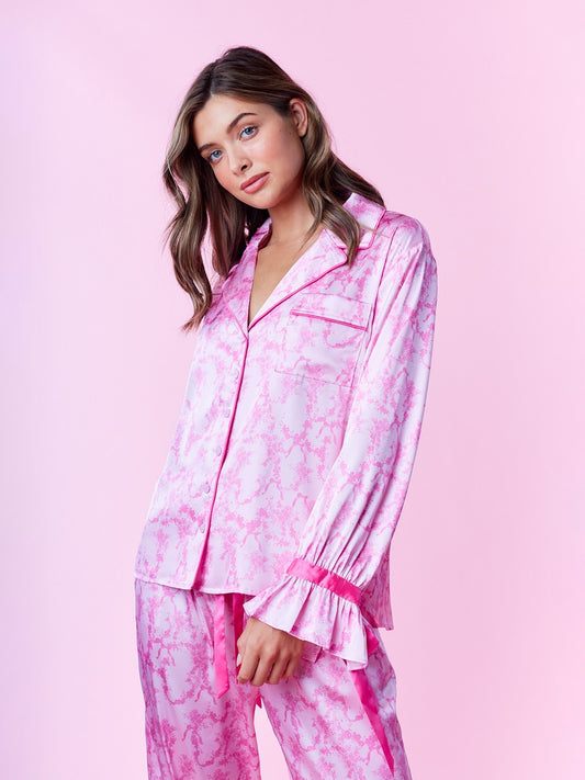 Floral Print Satin Lounge Set