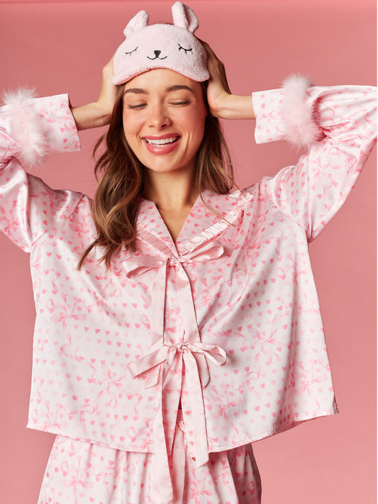 Heart & Ribbon Print Lounge Set