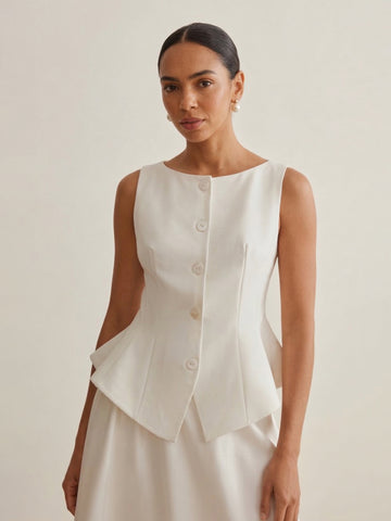 Elegant Peplum Office Vest