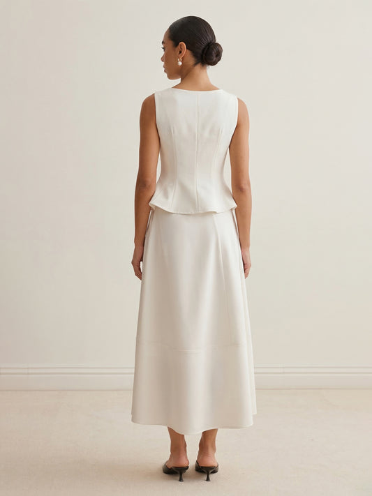 Elegant Peplum Office Vest