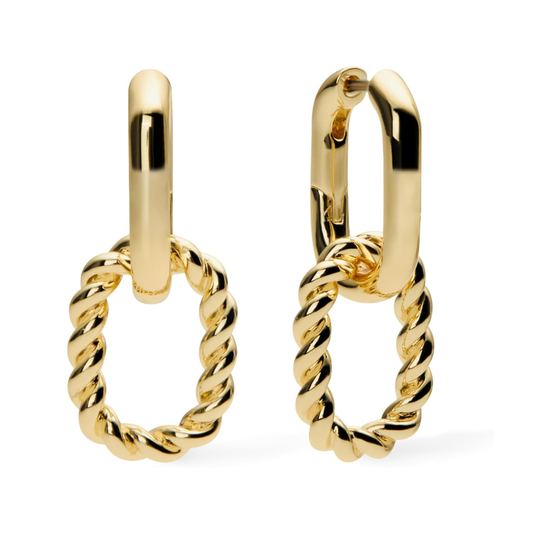 18K Gold Plated Knot Hoop Earrings in 925 Sterling Silver
