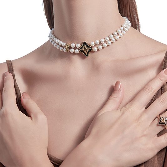 Vintage Baroque Pearl Choker Necklace
