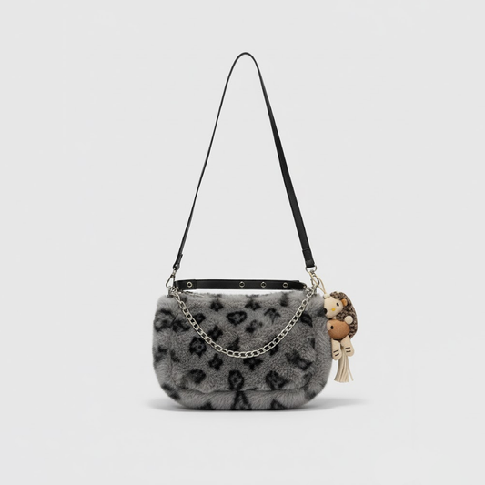 Faux Fur Chain Shoulder Bag