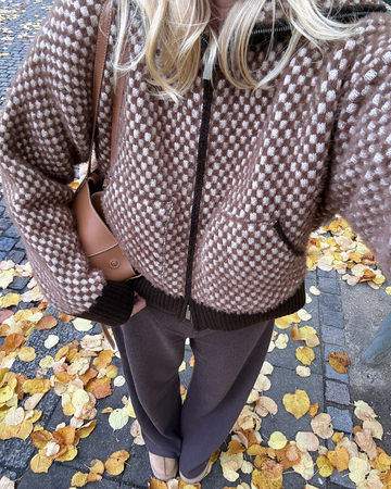 Knitted Patchwork Bomber Jacket