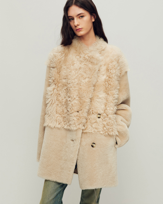 Firelady Italian Toka Curly Double-Faced Merino Shearling Coat