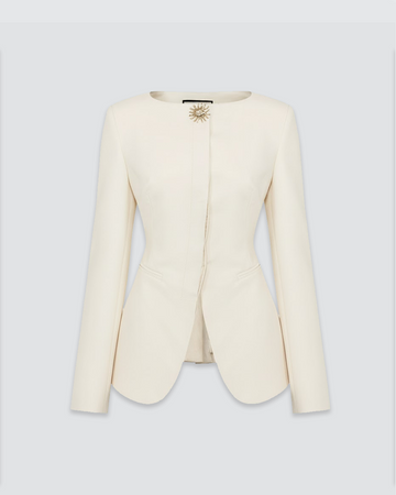 Off Shoulder Wool Blazer