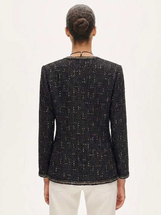 Heritage Black & Gold Braided Tweed Jacket