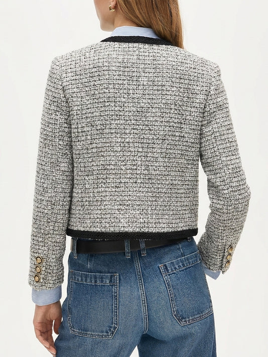 Heritage Cropped Contrast Tweed Jacket