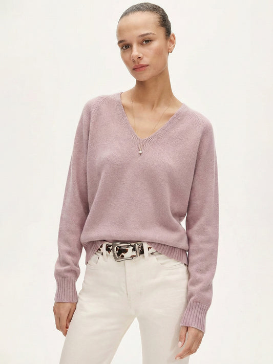 Premium Wool V-Neck Relaxed Sweater