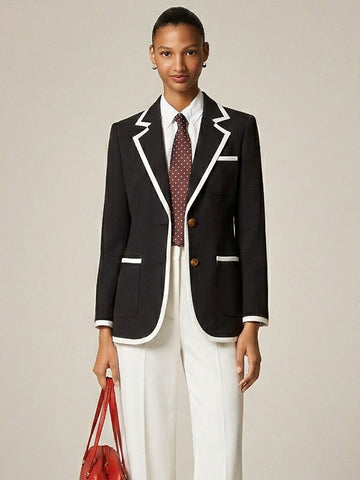 The Academy Contrast Set: Piping Blazer & Column Trousers
