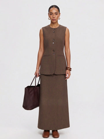 Luxurious Structured Architectural Maxi Set