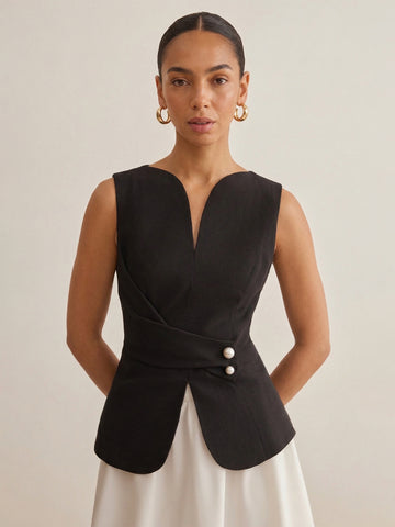 Tulip Neck Commuter Sleeveless Vest