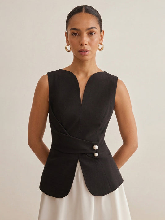 Tulip Neck Commuter Sleeveless Vest
