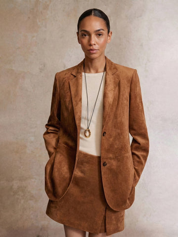 Camel Tabby Suede Blazer