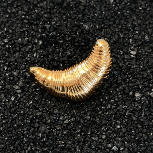 Vintage Croissant Brooch - Premium Artisan Lapel Pin for Stylish Knitwear