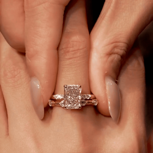 Geometric Square Crystal Open Ring – Bold Statement Stackable Cubic Zirconia Ring for Women