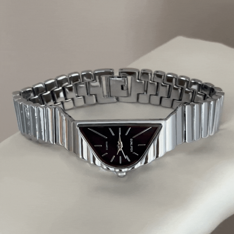 black half‑moon crescent dial watch women