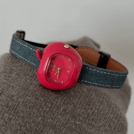 cute festive watch women apple dial