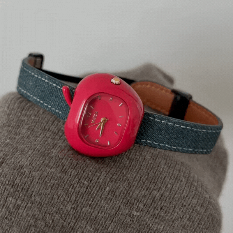 cute festive watch women apple dial