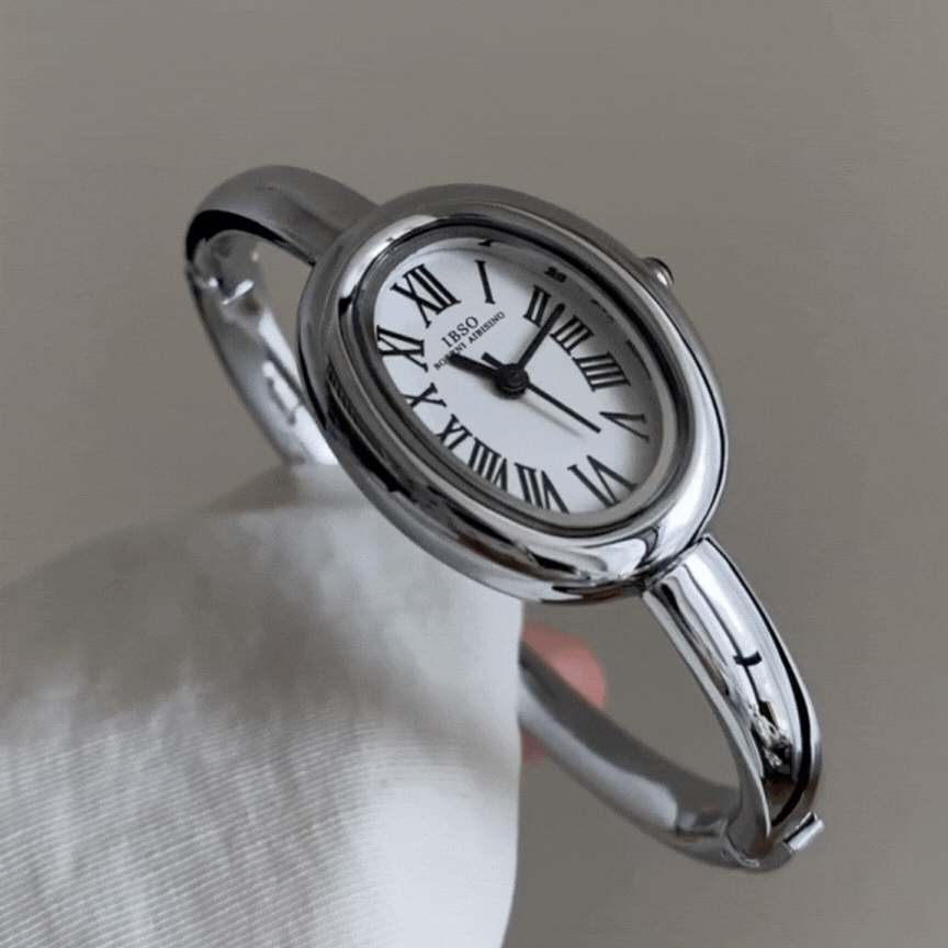 elegant silver bracelet watch for women